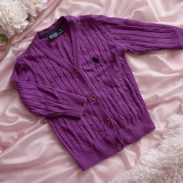 Sweterek fioletowy bawełniany Polo Ralph Lauren