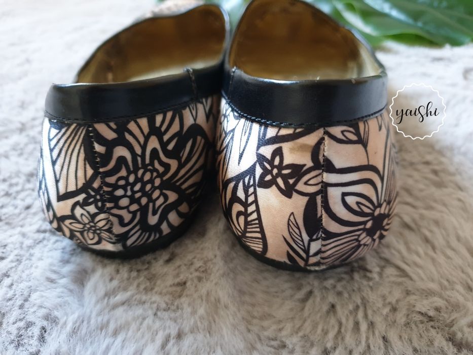Zara satynowe baleriny balerinki w kwiaty 39