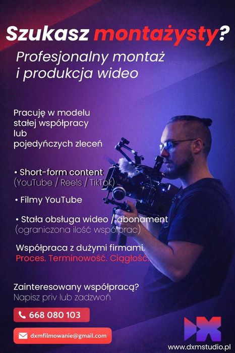 Profesjonalny montaż wideo | Filmowanie | Dron | produkcja wideo | YOUTUBE • REELS • TIKTOK • SHORTS