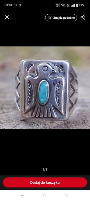 Sygnet męski z turkusem nowość