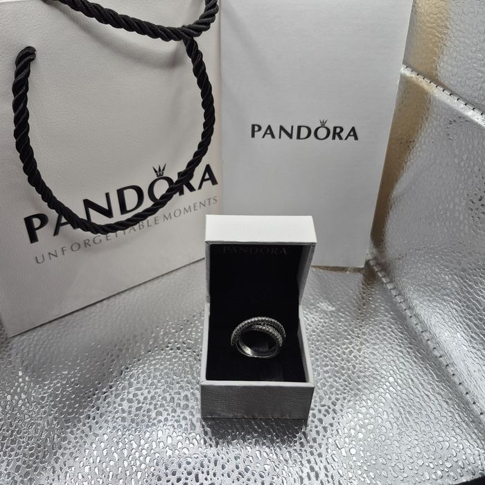 Anel Pandora Timeless Pavé Crossover Dual
