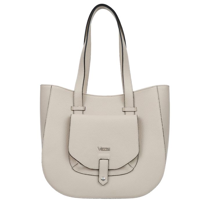 VEZZE torebka skórzana klasyczna z długimi rączkami V548 j.beżowa