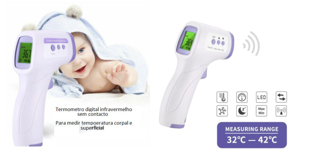 Termómetro digital infravermelho - pistola temperatura laser -IR laser