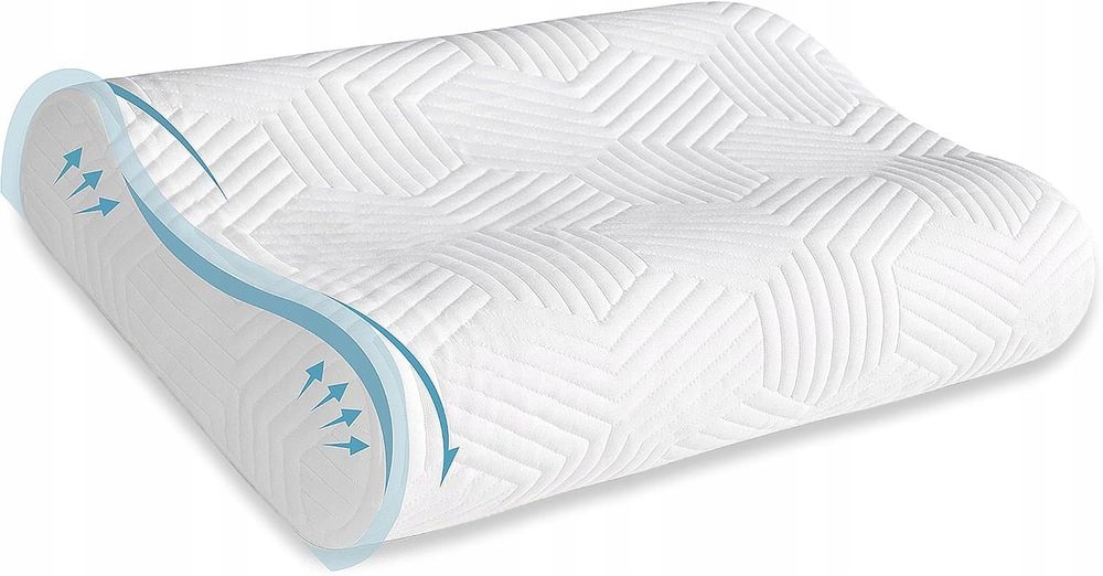 poduszka ze wsparciem szyi lamb z pianki memory ergonomiczna 50x35cm