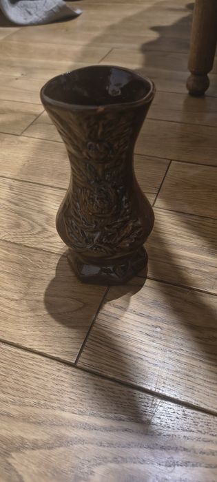 Retro zestaw stołowy dekoracyjny PRL brązowy