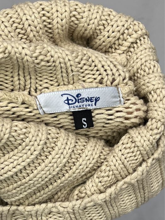 Bawełniany beżowy sweter z golfem myszka minnie disney s