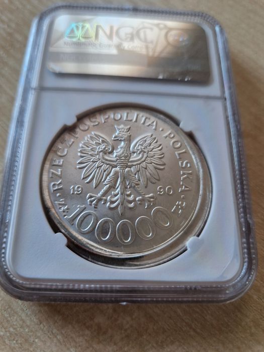 1990r. 100000zł błąd wybicia ngc ms64