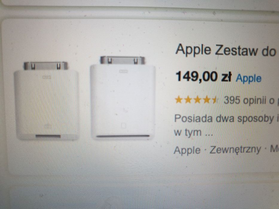 Apple zestaw do podłączenia aparatu fotograficznego i pada filmy