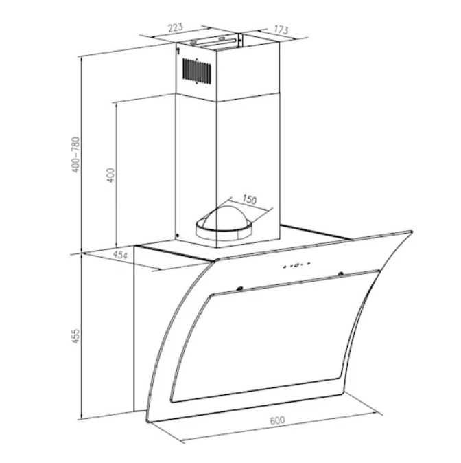Okap kuchenny 60cm biały Sabia    F-527