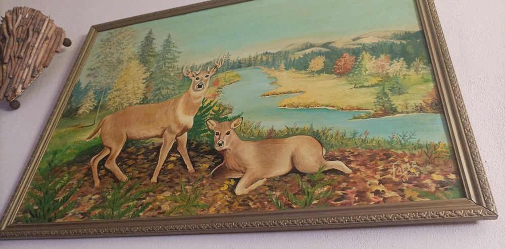 Quadro pintura óleo anos 70