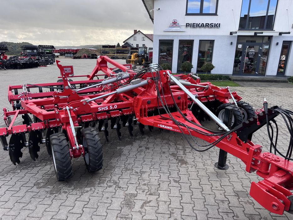 Brona talerzowa hydrauliczna Shark SHS 5,0 m Grano System z wózkiem NOWY TYP