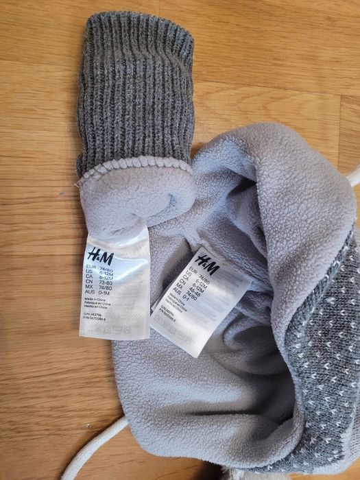 Komplet zimowych akcesoriów H&M stan jak nowe 74/80
