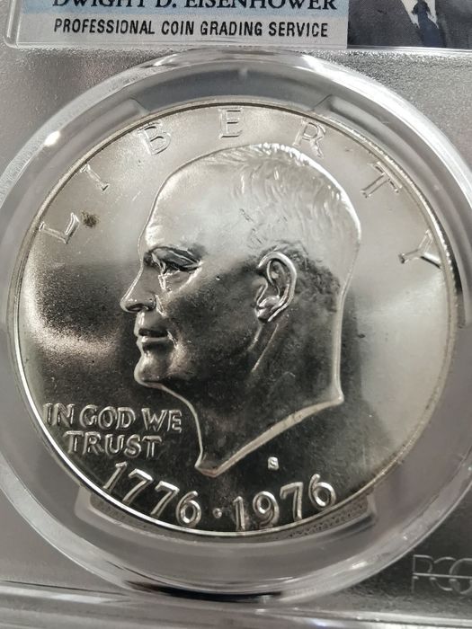 США 1 долар 1976р.- Ейзенхауер. СРІБЛО. СЛАБ.