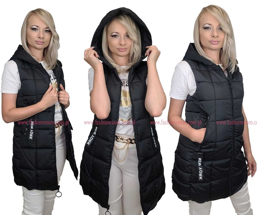 KAMIZELKA roz S-7XL bezrękawnik CZARNY pikowana damska TU KUPUJESZ 5XL