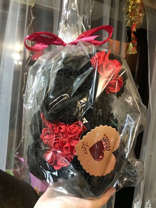 Мишка из Роз 25см Медведь из Роз Ведмідь з Троянд Подарок 8 Марта