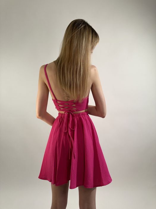 Top muślinowy w kolorze fuksji