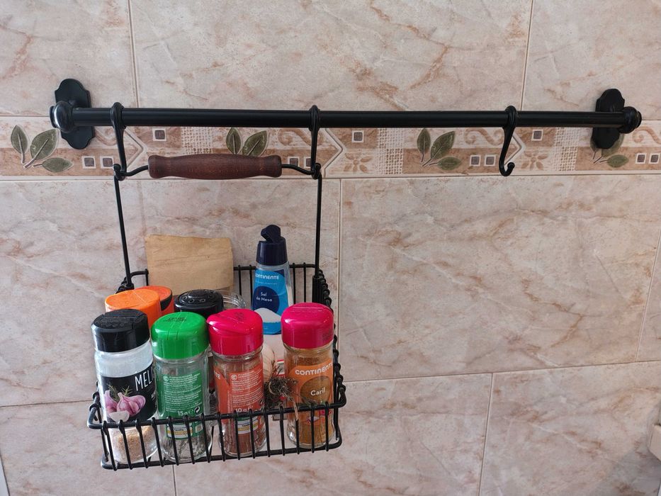 Conjunto de 2 suportes cozinha em preto
