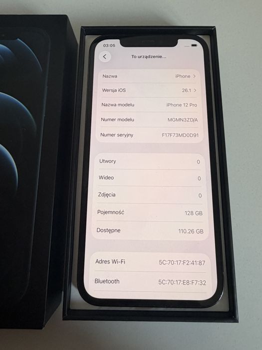 iPhone 12 Pro 128gb Blue Idealny Bateria 100%
