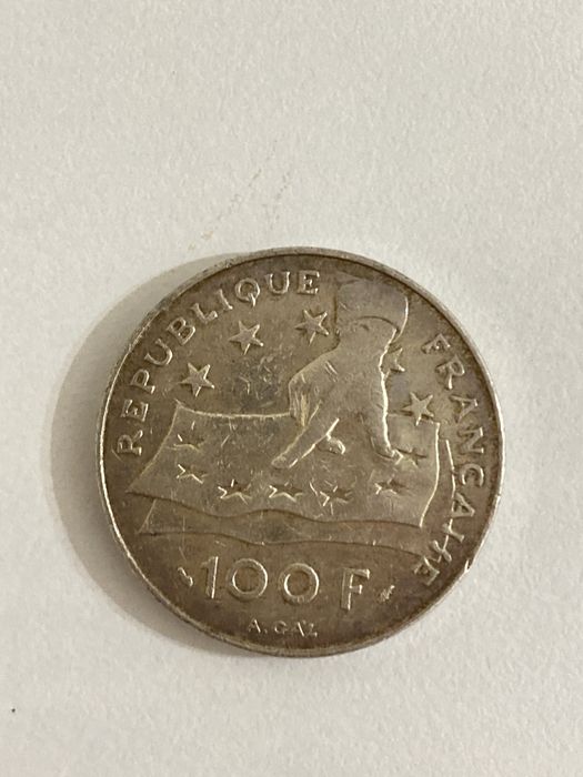 Moeda de Prata 100 Francs René Descartes 1991 - França -