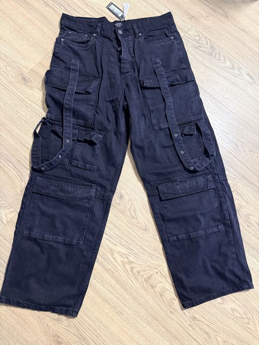 Spodnie jeansy cargo baggy