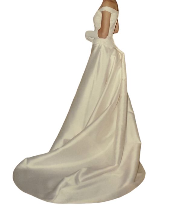 Vestido Noiva Penhalta Costura Druida marfim PT42 EU40 Uk12 com cauda