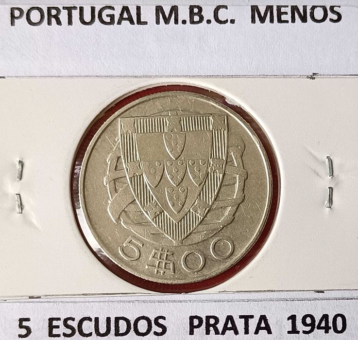 2 Moedas 5 escudos  2ª República Portuguesa " Emissão Anual em Prata "