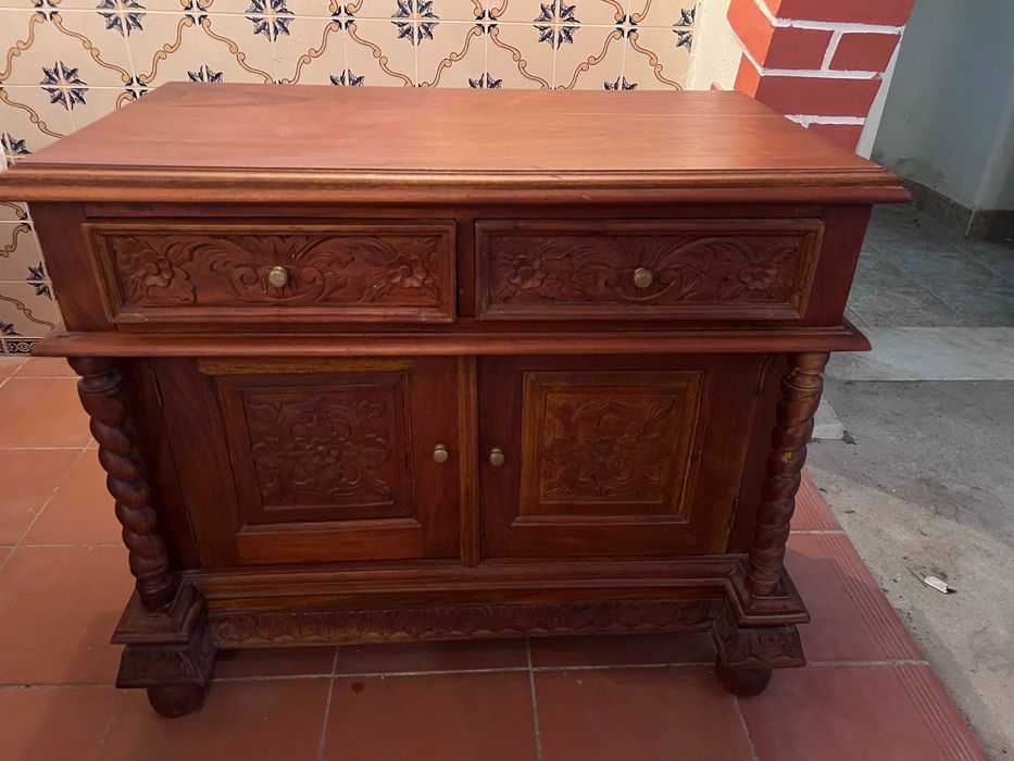 Aparador / Móvel de Hall Antigo em Madeira Maciça – 88cm