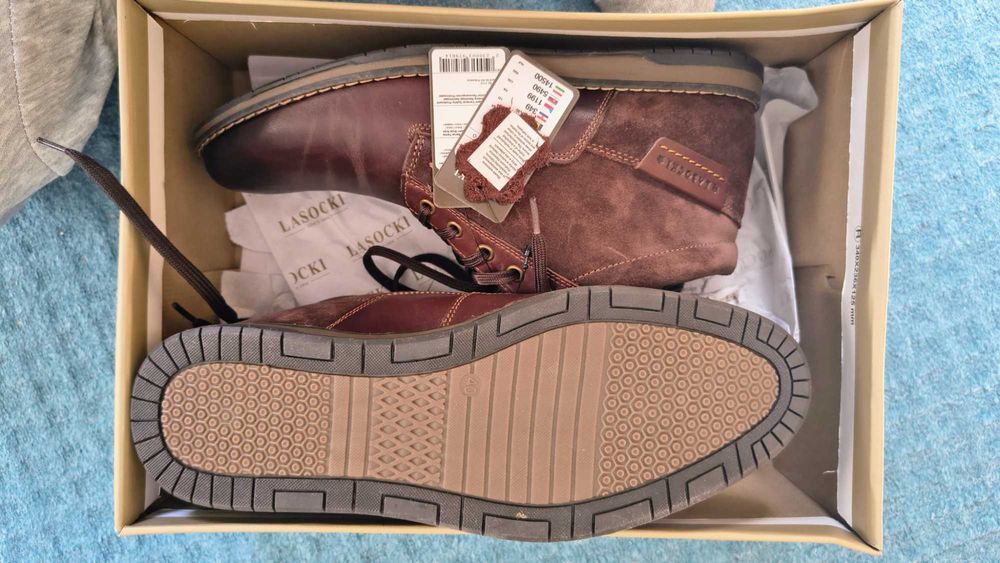 Buty Trzewiki Lasocki for MEN. Nowe. W kartonie