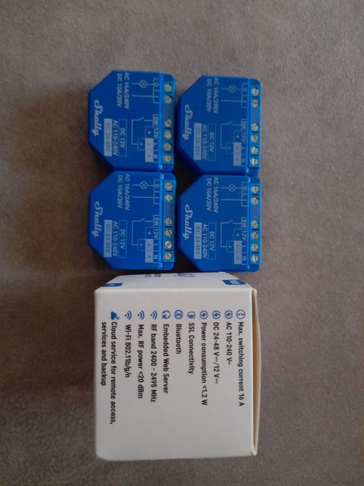 Shelly Plus 1 - Релe 16 A Smart Switch and Bluetooth WI-FI  (4 шт.)