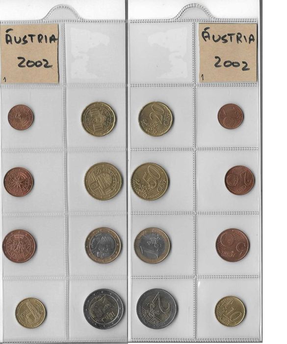 ÁUSTRIA  - - - ( Euros )  - - - Sets Anuais de Moedas