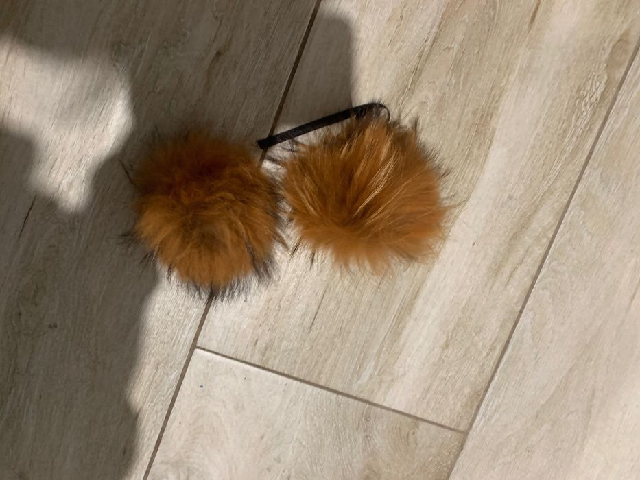 Опушка , мех , натуральный, бумбон, воротник