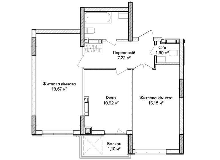 2к квартира в Ірпені на вул. О.Кобилянської 1В.  Synergia City
