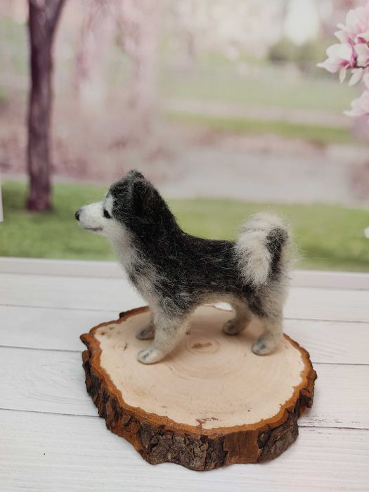 Игрушка собака валяная. Фигурка собаки. Портрет питомца. Маламут.