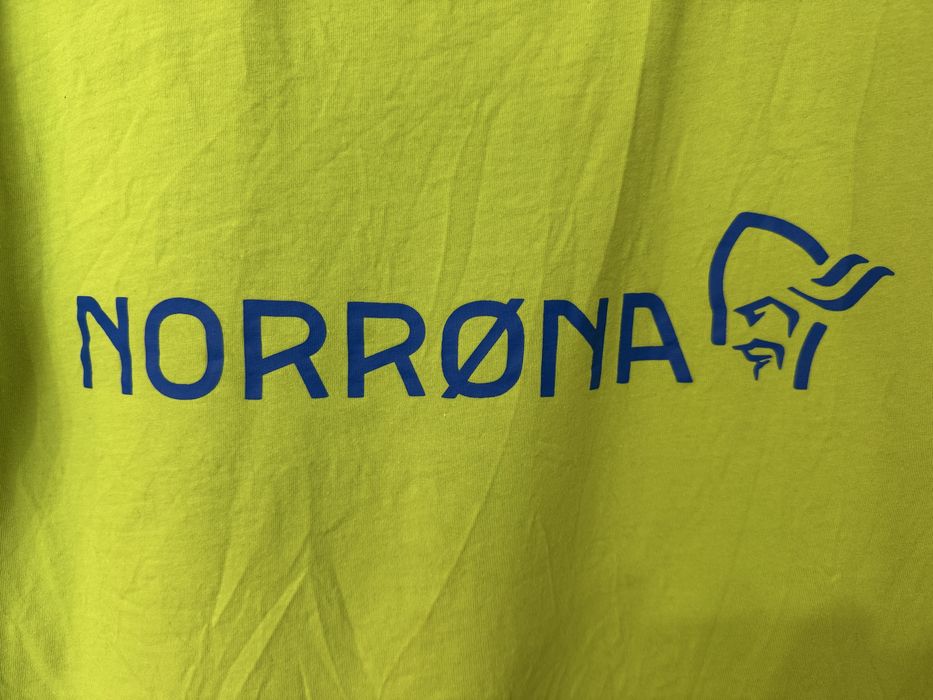 Koszulka Norrona M Tshirt Logowany Viking Falketind Zielona Gorpcore