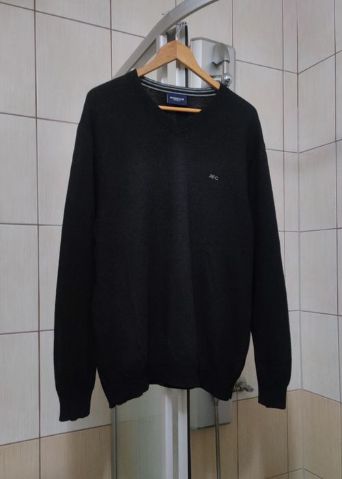 Sweter klasyczny McGregor XL męski czarny ciemny black wełna wełniany