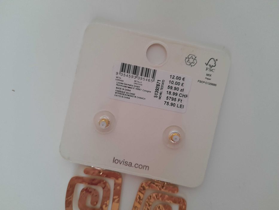 Duże wiszące kolczyki niemieckie Lovisa etnicznce wzory