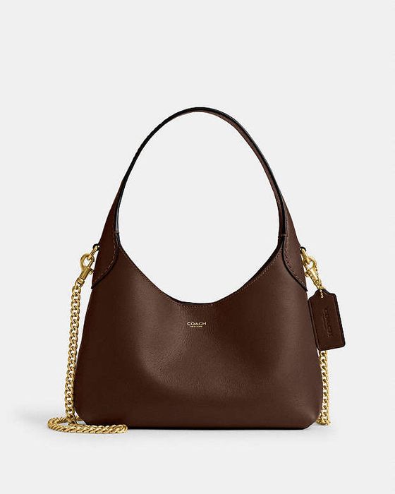 Сумка жіноча Coach Brooklyn Shoulder Bag 23 коричнева/чорна