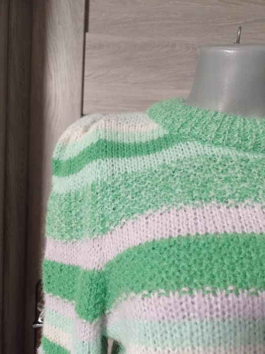 Sweter zielony w paski Vero moda