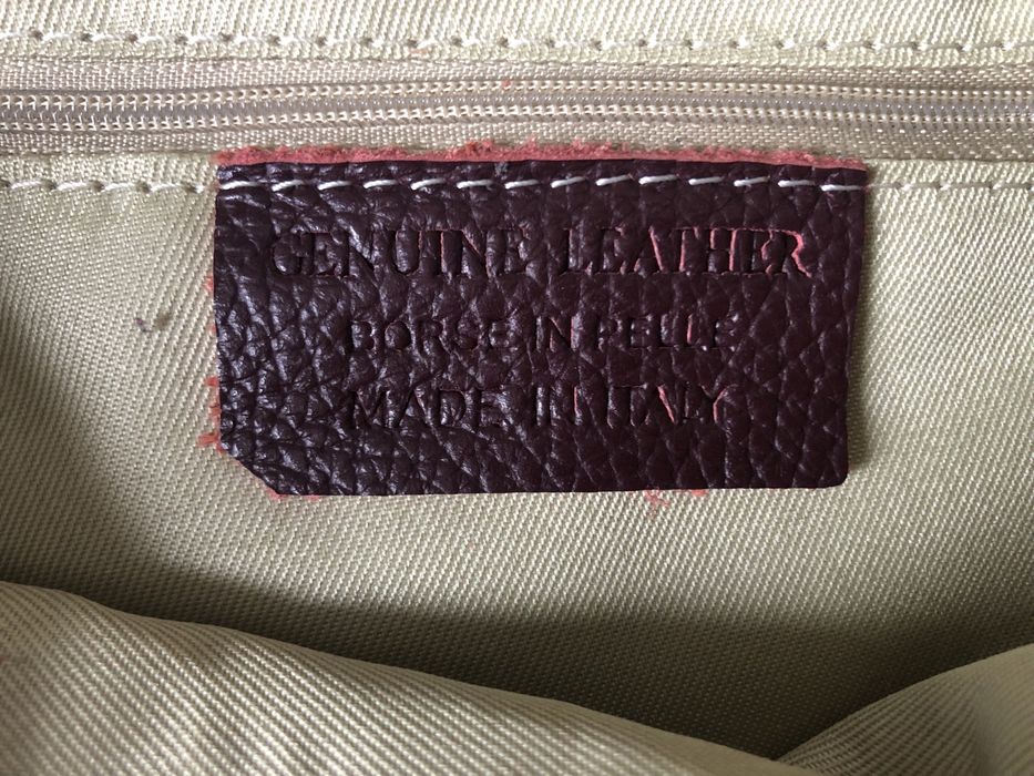 Nerka torebka bordo skóra naturalna Włoska - nowa