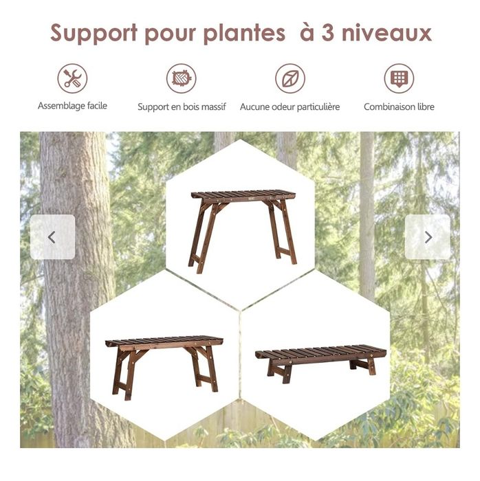 Suportes para plantas em 3 niveis