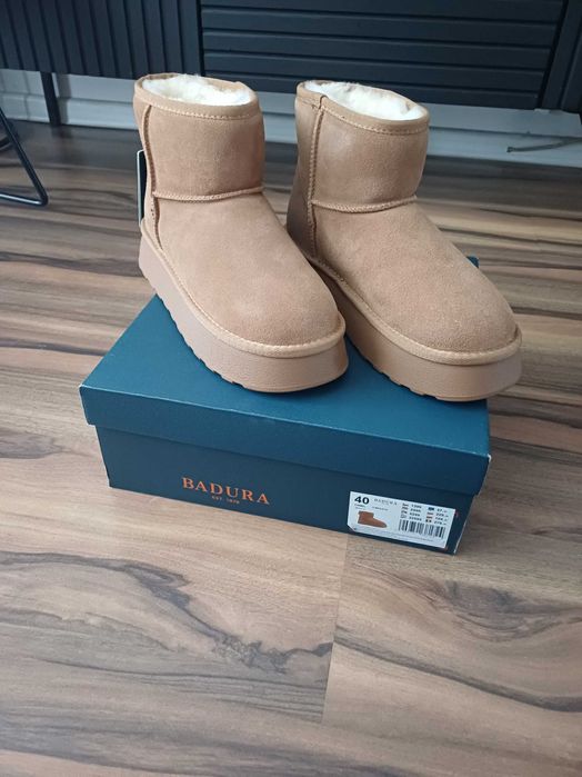 NOWE Śniegowce botki BADURA r. 40 brązowe