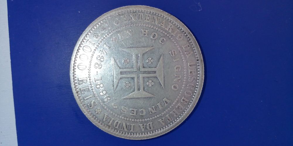 Moeda de prata de 1000 réis D. Carlos e D. Amélia