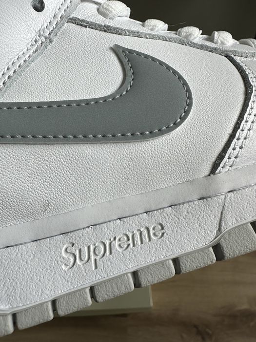 Supreme x Nike Dunk Low SB (White Metallic Silver)