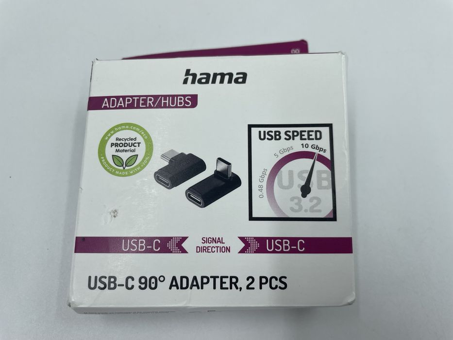 Zestaw dwóch adapterów kątowych USB-C marki Hama