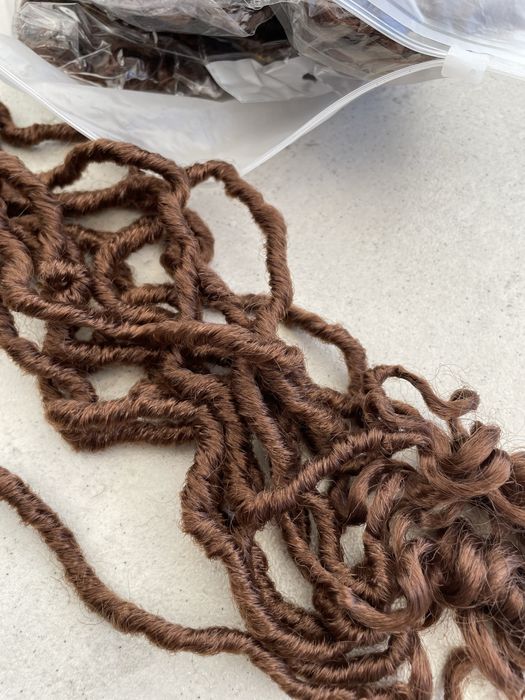 Dredloki faux locs brazowe syntetyczne