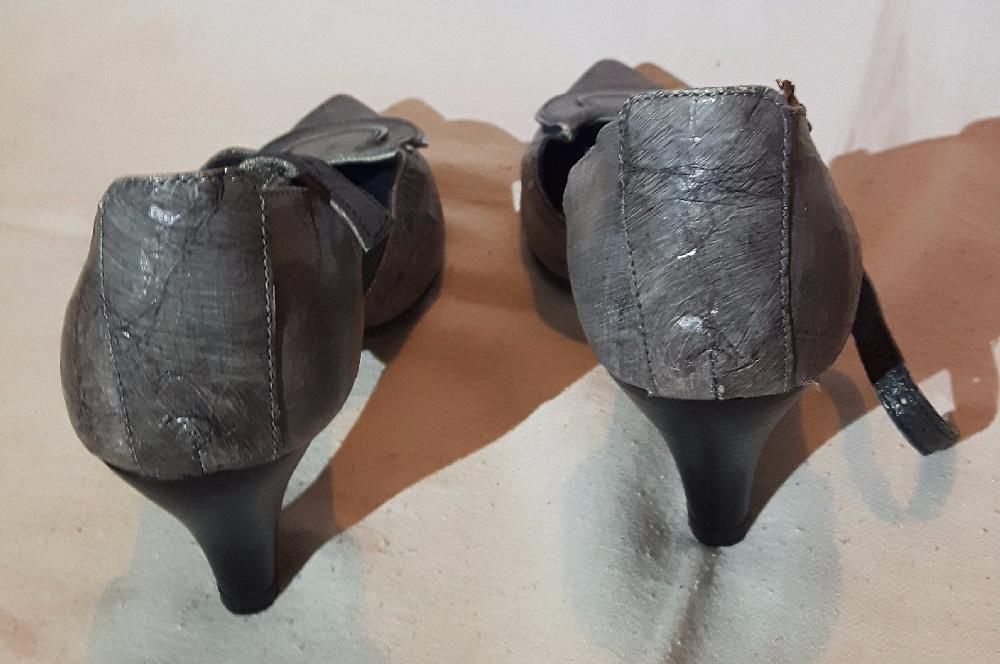 Buty 37 eleganckie srebrne jak nowe studniówka