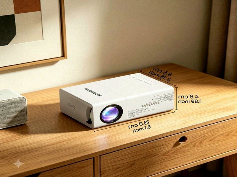 Mini Projetor Portátil — Home Theater com Altifalante, Controlo Remoto