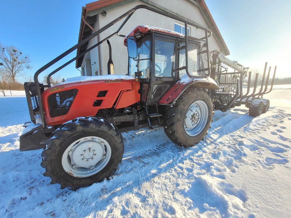 Zestaw zrywkowy Belarus MTZ 952.4 plus przyczepa FAO FAR