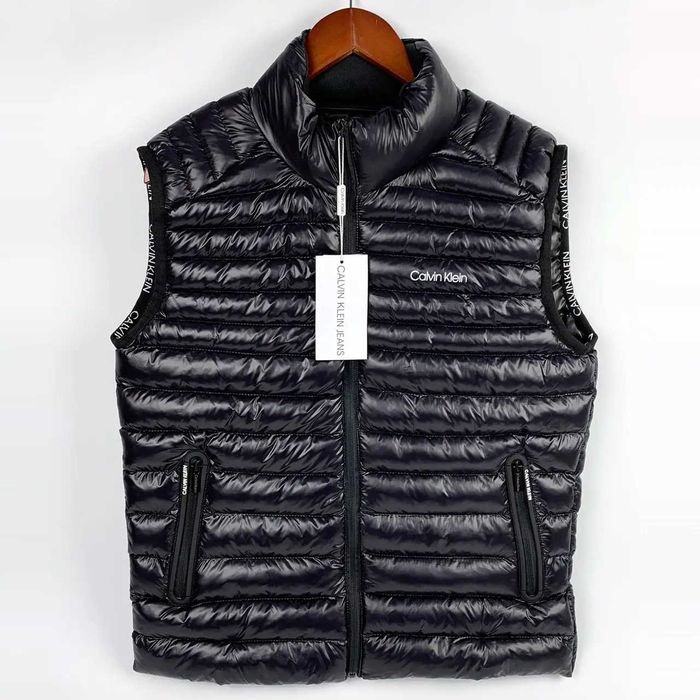 Мужская стеганая жилетка, сезон весна/осень, цвет черный, размер XL