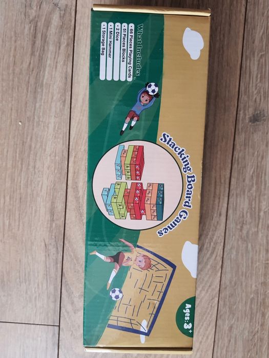 Piłkarzyki wieża klocki drewniane jenga